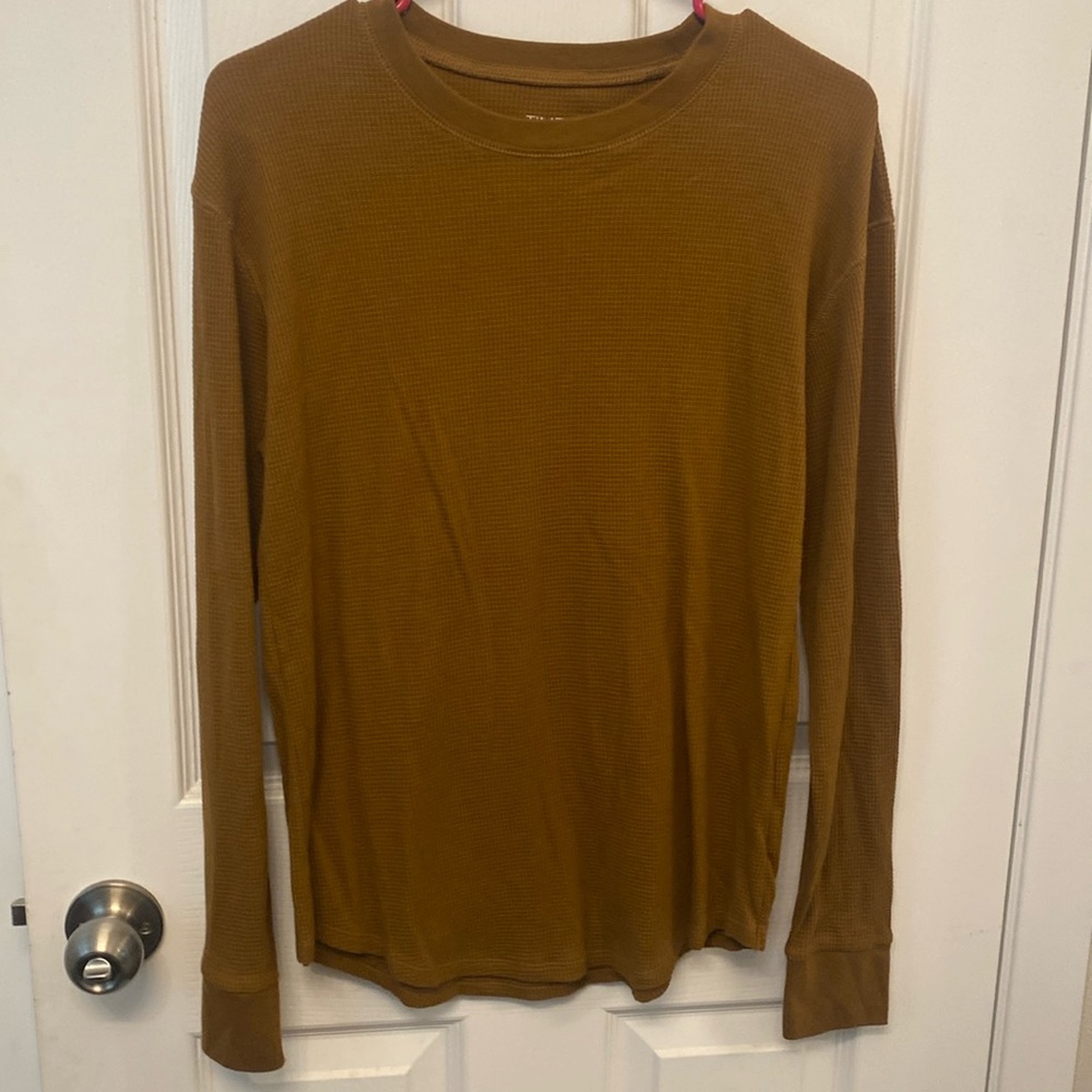 long sleeve waffle knit tee